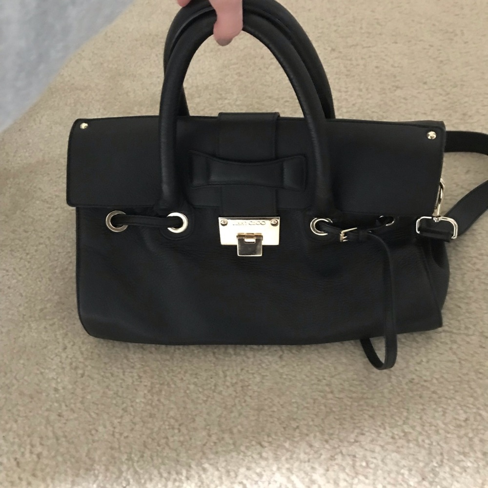 Jimmy Choo black leather handbag